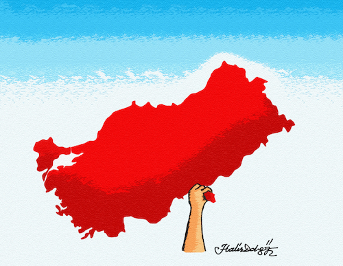 Cartoon: To hold on to hope for Izmir (medium) by halisdokgoz tagged to,hold,on,hope,for,izmir,earthquacke