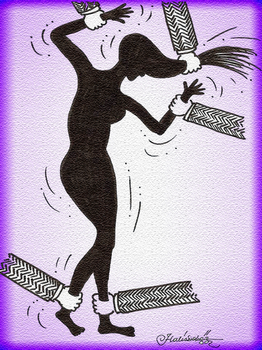 Cartoon: woman against to violence (medium) by halisdokgoz tagged woman,against,to,violence
