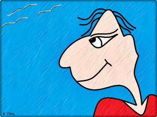 Cartoon: a man (medium) by KenanYilmaz tagged man,comic,human,slowman