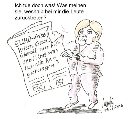 Cartoon: Frau Merkel äussert sich. (medium) by quadenulle tagged cartoon