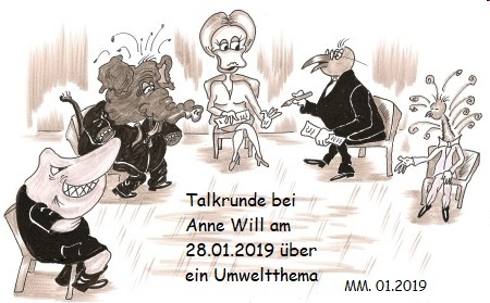 Cartoon: Talkrunde (medium) by quadenulle tagged anne,will,talkrunde,politik,umwelt,feinstaub,wissenschaftler