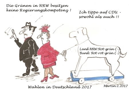Cartoon: Wahlen in Deutschland 2017 (medium) by quadenulle tagged wahlen,in,deutschland,2017,die,grünen,martin,schulz,hoffnungsträger,der,spd,politik