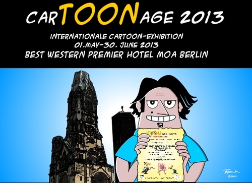 Cartoon: Cartoonage (medium) by Tricomix tagged cartoonage,berlin,hotel,moa,stephanstrasse,mai,komische,kunst,cartoons,ausstellung,exhibition