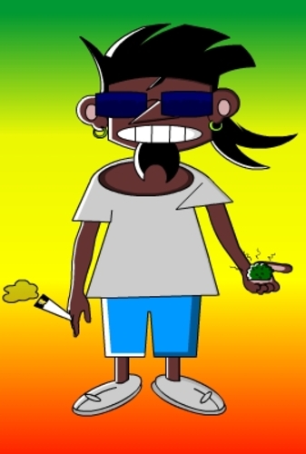 Cartoon: Shit happens! (medium) by Tricomix tagged jamaica,richiy,jones,shit,mangold,leben,unterm,telespargel,drugs,smoke