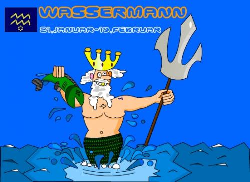 Cartoon: Wassermann (medium) by Tricomix tagged sternzeichen,geburtstag,wassermann,himmel,sonne,mond
