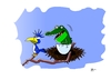 Cartoon: Addoption (small) by Tricomix tagged krokodil vogel nest adoption ast baum gefahr tod