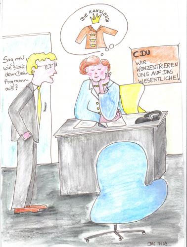 Cartoon: Das Wesentliche (medium) by dorthe tagged merkel