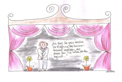 Cartoon: Sommertheater (medium) by dorthe tagged merkel