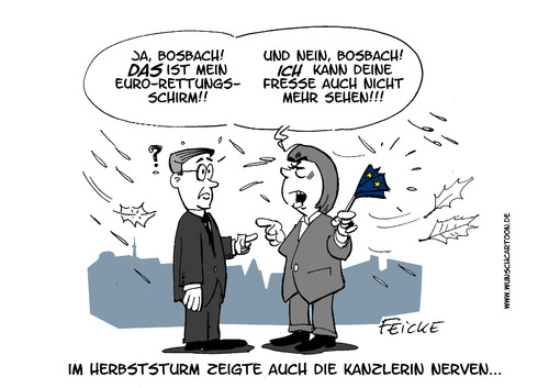 Cartoon: Merkel zeigt Nerven (medium) by Wunschcartoon tagged merkel,euro,krise,griechenland,rettungsschirm,bosbach,fresse,pofalla,cdu,merkel,euro,krise,griechenland,rettungsschirm,bosbach,pofalla,fresse,cdu
