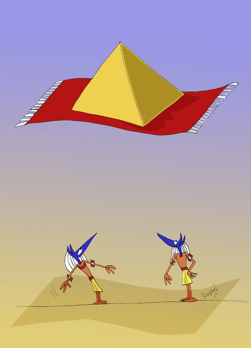 Cartoon: Auf der Flucht (medium) by Hayati tagged pyramide,piramit,firavun,mubarak,muebarek,misir,husnu,unruhen,kahire,hayati,boyacioglu,mubarak,pyramide,ägypten