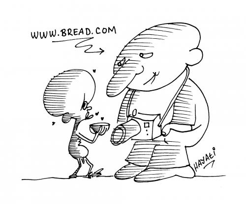 Cartoon: Hungry (medium) by Hayati tagged bred,brot,ekmek,tourismus,süd,nord,konflikt,hayati,boyacioglu,africa