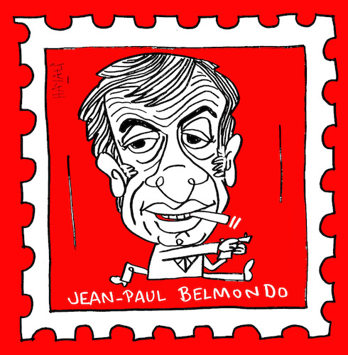 Cartoon: Jean-Paul Belmondo (medium) by Hayati tagged jean,paul,belmondo,schauspieler,akteur,oyuncu,portrait,hayati,boyacioglu
