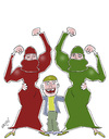 Cartoon: Alis twins Schenguel and Nadima (small) by Hayati tagged alis,twins,zwillinge,ikizler,gül,and,nadima
