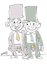 Cartoon: ehering (small) by Hayati tagged homosexuelle,ehepartner,homo,ehe,parnterschaft,hayati