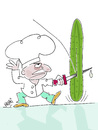 Cartoon: Rache ! (small) by Hayati tagged gurke,ehec,virus,epidemie,tags,tomatan,salat,spanien,gemüse,infektion,krankheit,bio,frucht,obst,verseucht,bakterien,durchfall,cucumber,salatalik,ispanya,spain,espana,almanya,germany,salgin,ishal,yeni,hayati,boyacioglu,berlin