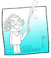 Cartoon: Mikis Theodorakis (small) by Hayati tagged mikis,theodorakis,komponist,greeke,yunanistan,griechenland,musik,muezisyen,portrait,hayati,boyacioglu,zorbas,zorba