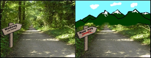 Cartoon: Entwaldung ist nicht monokausal (medium) by sier-edi tagged wald,entwaldung,waldweg,natur,zerstörung