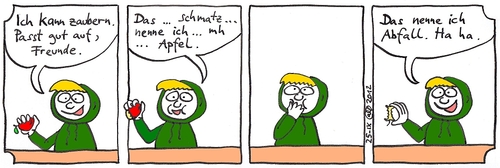 Cartoon: Guten Apfeltit! (medium) by weltalf tagged apfel,obst,ernte