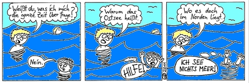 Cartoon: Ostseewellen (medium) by weltalf tagged ostsee,meer,wellen,ostseewellenlied