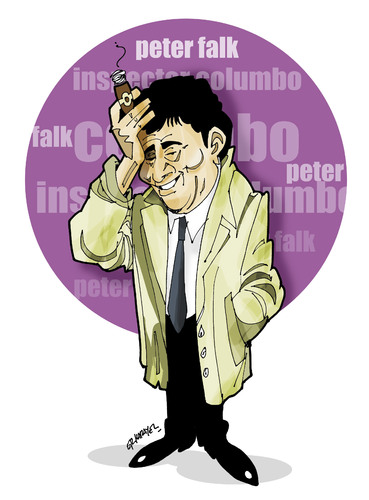 Cartoon: inspector columbo -peter falk (medium) by donquichotte tagged columbo