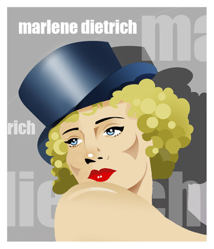 Cartoon: MARLENE DIETRICH -face- (medium) by donquichotte tagged mrln