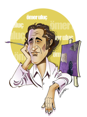 Cartoon: ÖMER ULUC-Turkish Painter (medium) by donquichotte tagged ouluc