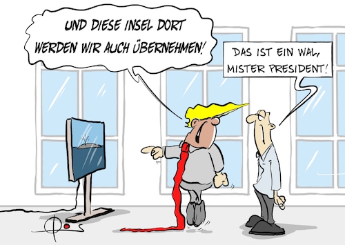 Cartoon: 20230330-Wal (medium) by Marcus Gottfried tagged wal,ostsee,nordsee,trump,wal,ostsee,nordsee,trump