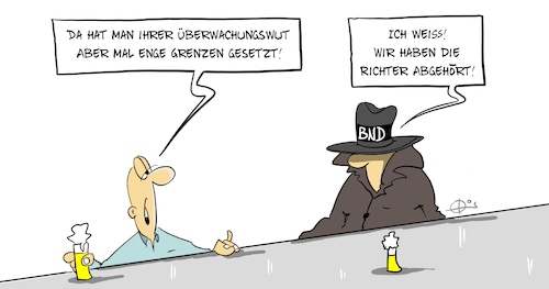 Cartoon: Abhören (medium) by Marcus Gottfried tagged bnd,spion,abhören,mitschneiden,urteil,karlsruhe,bnd,spion,abhören,mitschneiden,urteil,karlsruhe