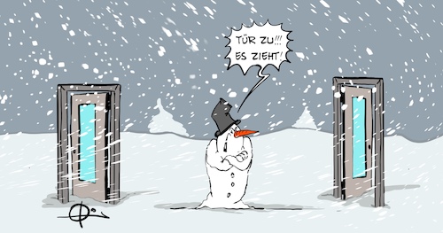 Cartoon: EsZieht021220 (medium) by Marcus Gottfried tagged tür,weihnachten,kalender,zugluft,lüften,tür,weihnachten,kalender,zugluft,lüften