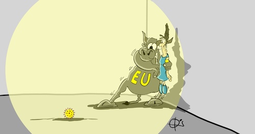Cartoon: Eu Angst (medium) by Marcus Gottfried tagged corona,hilfe,europa,du,bonds,zuschüsse,kredit,euro,geld,unterstützung,corona,hilfe,europa,du,bonds,zuschüsse,kredit,euro,geld,unterstützung