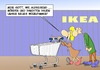 Cartoon: IKEA (small) by Marcus Gottfried tagged ikea,möbel,möbelhaus,schweden,produktion,gefangene,ddr,cuba,montage,preiswert,billig,billy,regal,schrank,paar,einkauf,aufregung,spannung