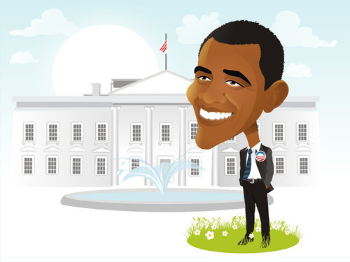 Cartoon: Barack Obama (medium) by Nicoleta Ionescu tagged barack,obama