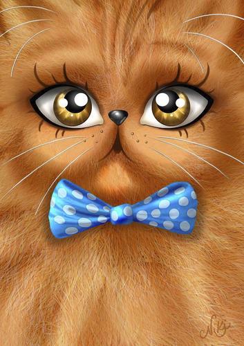 Cartoon: The Persian Cat (medium) by Nicoleta Ionescu tagged cute,sweet,character,cat,persian