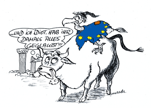 Cartoon: Europa aktuell (medium) by marka tagged zeus,pleitegeier,europa,politik