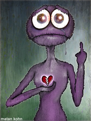 Cartoon: Heartbroken (medium) by matan_kohn tagged cartoon,storm,funny,rain,illustration,art,fineart,ink,digitalart,heartbroken,love,sad,drawing,pencil,pop,scary,gotic,rainbow,selfish,relationships