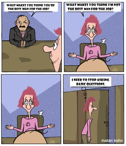 Cartoon: Job interview (medium) by matan_kohn tagged job,interview,funny,comics,toon,humor,strip,comic