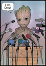 Cartoon: I am Groot (small) by matan_kohn tagged groot,iamgroot,pressconference,comics,guardiansofthegalaxy,marvel,drawing,fanart,illustration,caricature,memes,funny,fun,toon,movies,animation,digitalart,comic,sound,mic,microphone,channels,talking,baby,tree,cute