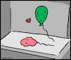 Cartoon: Love is dead (small) by matan_kohn tagged love,ballon,sad,balloon,broken,heart