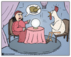 Cartoon: Vegetarianism (small) by matan_kohn tagged vegetarianism,vegetarian,chicken,fortune,teller,matan,kohn,funny