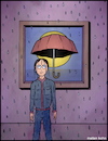 Cartoon: Why does it always rain on me? (small) by matan_kohn tagged illustration,toon,caricature,funny,rain,umbrela,drops,fog,sad,loveyourself,design,music,memes,meagainsttheworld,digitalart,art,goodvibes,november,nature,winter,wind