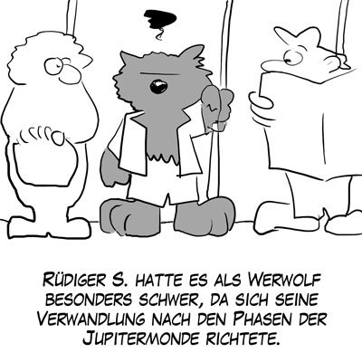 Cartoon: Neulich im Bus (medium) by Thomas Martin tagged werwolf,mond,jupiter