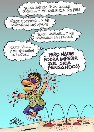 Cartoon: REPORTEROS SIN FRONTERAS (medium) by SOLER tagged periodista,libertad,prensa