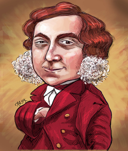 Cartoon: Gioachino Rossini (medium) by frostyhut tagged classical,opera,composer,music,19thcentury,italian