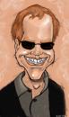 Cartoon: Film composer Danny Elfman (small) by frostyhut tagged dannyelfman composer film music shades sunglasses hollywood black suit smile teeth