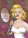 Cartoon: Happy Birthday Mr. Space Needle (small) by frostyhut tagged spaceneedle,seattle,birthday,marilyn,monroe,bubble,planets