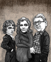 Cartoon: The Amis Family (small) by frostyhut tagged amis,martin,kingsley,howard,jacket,sweater,woman,writers,authors,novelist