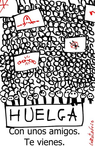 Cartoon: en la calle (medium) by LaRataGris tagged huelga