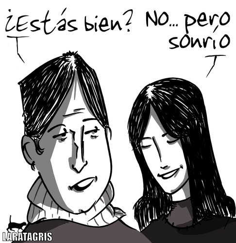 Cartoon: Sonrio (medium) by LaRataGris tagged laratagris,sonreir,falso