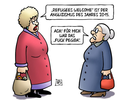 Cartoon: Anglizismus 2015 (medium) by Harm Bengen tagged refugees,welcome,anglizismus,2015,fuck,pegida,susemil,harm,bengen,cartoon,karikatur,refugees,welcome,anglizismus,2015,fuck,pegida,susemil,harm,bengen,cartoon,karikatur