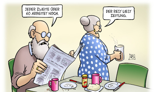 Cartoon: Arbeit im Alter (medium) by Harm Bengen tagged arbeit,alter,60,zeitung,susemil,harm,bengen,cartoon,karikatur,arbeit,alter,60,zeitung,susemil,harm,bengen,cartoon,karikatur